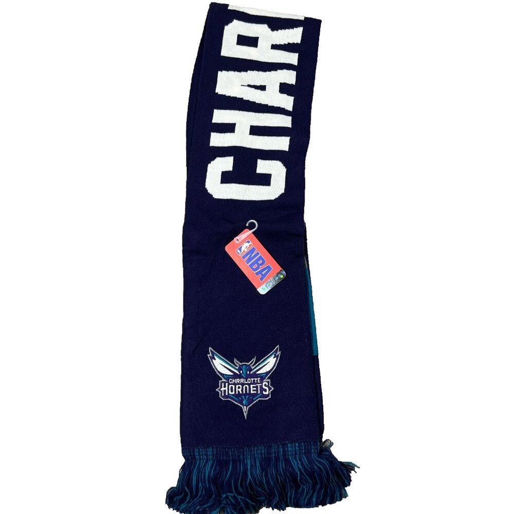 NBA Unisex One Size Blue Knit Charlotte Hornets Basketball Scarf NWT
